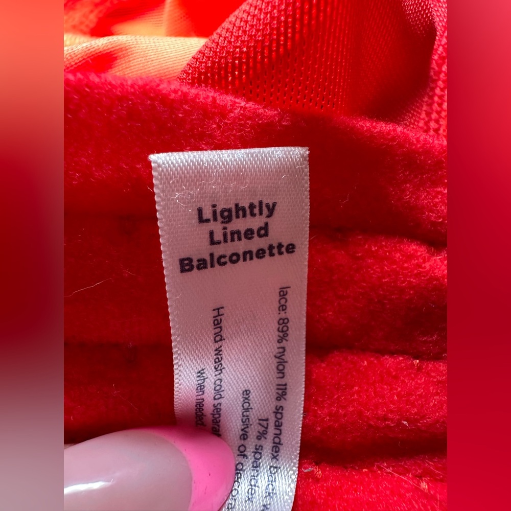 Cacique Layne Bryant red lace bra lightly lined balconette 42DDD sexy curvy cute - Picture 7 of 8